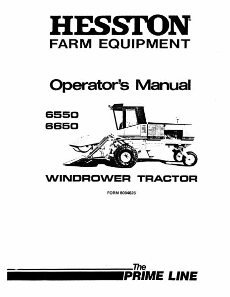 Hesston 6550 Windrower Manual