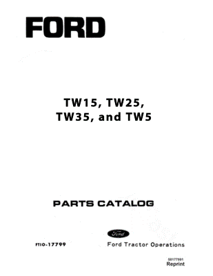 Ford TW-5,  TW-15, TW-25, and TW-35 Tractor - Parts Catalog