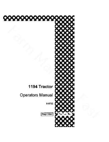 Case 1194 Tractor Manual