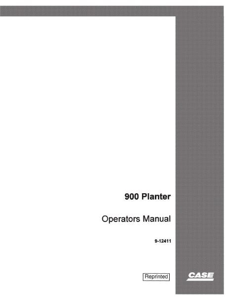 Case IH 900 Cyclo Air Planter Manual