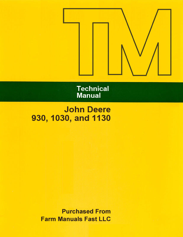 John Deere 930, 1030, and 1130 Tractor - Service Manual