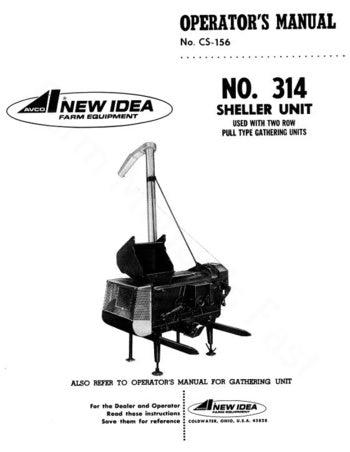 New Idea 314 Sheller Unit Manual
