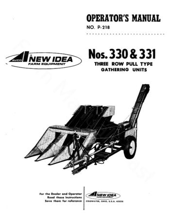 New Idea 330 and 331 Picker Manual