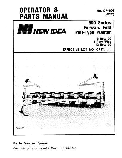 New Idea 900 Planter Manual