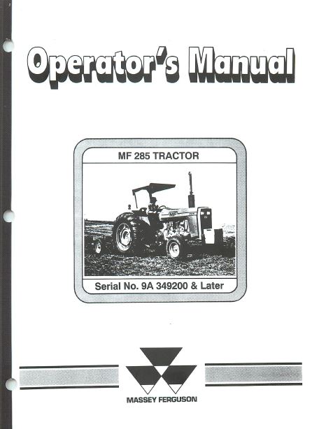 Massey Ferguson 285 Tractor Manual