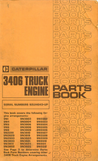 Caterpillar 3406 Truck Engine - Parts Book
