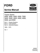 Ford 2000, 3000, 3400, 3500, 3550, 4000, 4400, 4500, 5000, 5500, 5550, and 7000 Tractor - COMPLETE Service Manual
