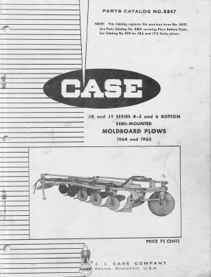Case JRA and JTA Series Moldboard Plow - Parts Catalog