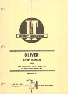 Oliver Super 99GMTC, 950, 990, 995, 770, and 880 Tractors - Service Manual