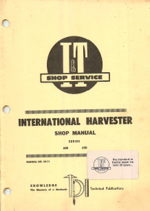 International 600 and 650 Tractor - Service Manual