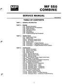 Massey Ferguson 550 Combine - COMPLETE Service Manual