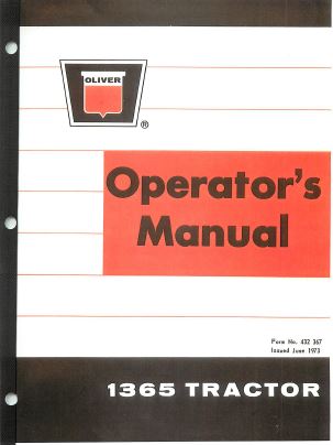 Oliver 1365 Tractor Manual