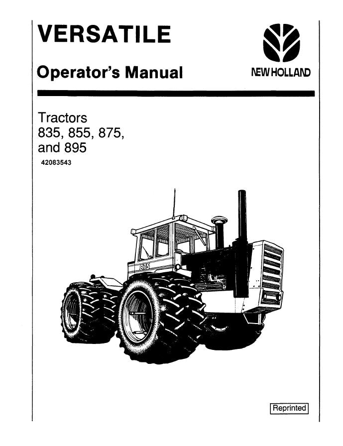 Versatile 835, 855, 875, and 895 Tractor Manual