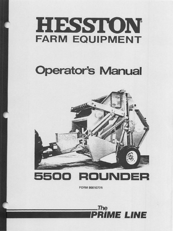 Hesston 5500 Rounder Baler Manual