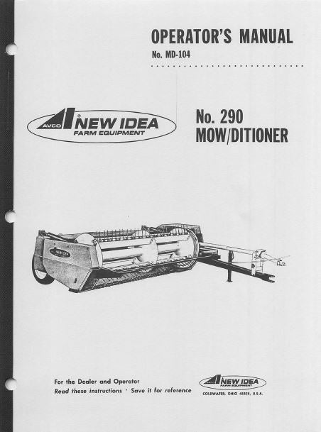 New Idea 290 Mower Manual