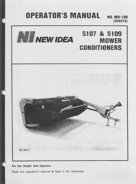 New Idea 5107 and 5109 Mower Conditioner Manual