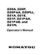 Komatsu D20A, D20P, D20P-6A, D20PLL, D21A, D21E, D21P, D21P-6A, D21P-6B, and D21PL Crawler Manual