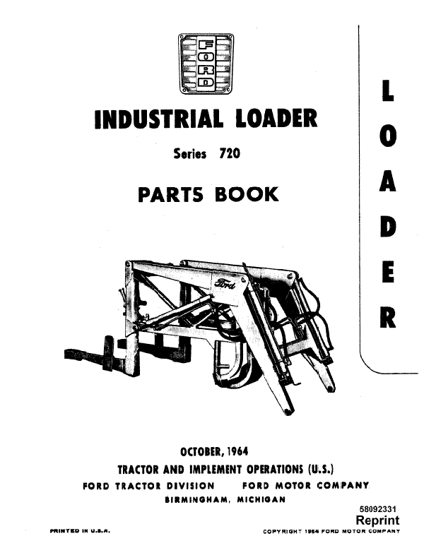 Ford 720 Loader - Parts Catalog