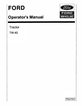 Ford TW-40 Tractor Manual
