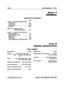 John Deere 6620, SideHill 6620, 7720 and 8820 Combine "General" - Technical Manual
