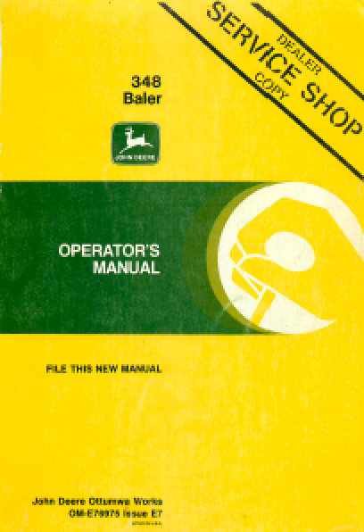 John Deere 348 Hay Baler Manual