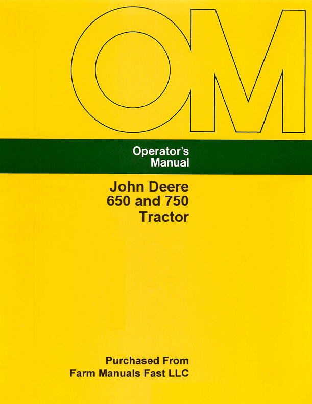 John Deere 650 and 750 Tractor Manual