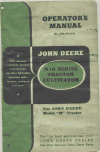 John Deere M10 Series Tractor Cultivator Manual