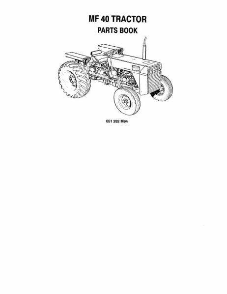 Massey Fergons MF 40 Tractor - Parts Catalog
