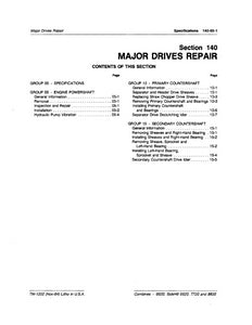 John Deere 6620, SideHill 6620, 7720 and 8820 Combine "Major Drives Repair" - Technical Manual