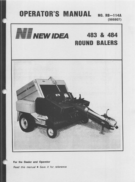 New Idea 483 and 484 Round Baler Manual