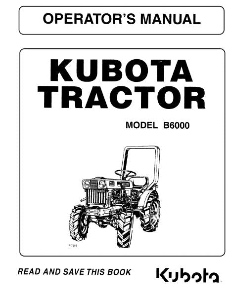 Kubota B6000 Tractor Manual
