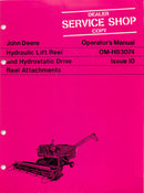 John Deere Hydraulic Lift Reel and Hydrostatic Drive Reel Attachment Manual