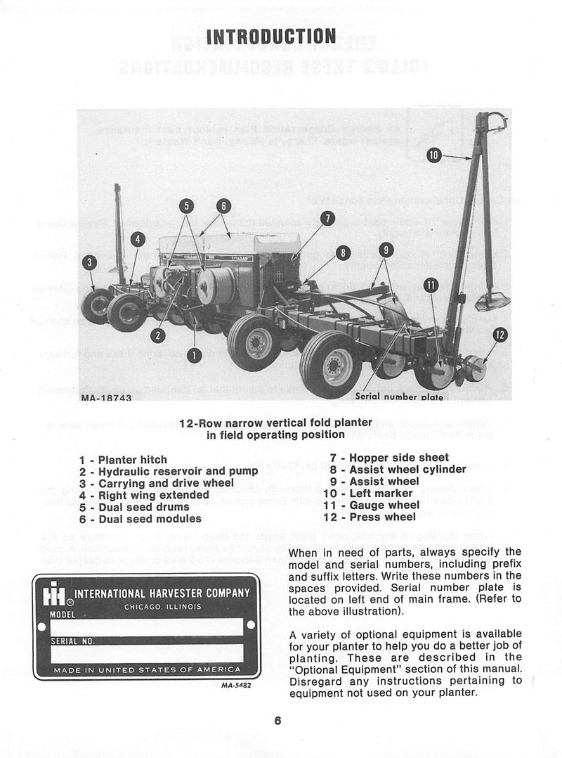 international 800 cyclo air planter parts International Harvester 800 Cyclo Air Semi-Mounted Planter Manual