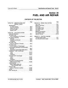 John Deere 6620, 7720, and 8820 Fuel and Air - Technical Manual