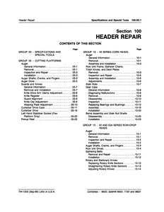 John Deere 6620, 7720, and 8820 Header Repair - Technical Manual