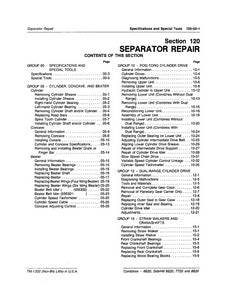 John Deere 6620, 7720, and 8820 Separator Repair - Technical Manual