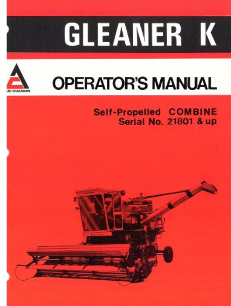 Gleaner K Combine Manual