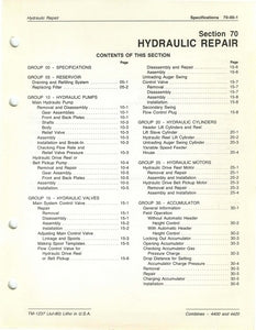 John Deere 4400 and 4420 Combine "Hydraulic Repair" - Technical Manual