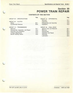 John Deere 4400 and 4420 Combine "Power Train Repair" - Technical Manual