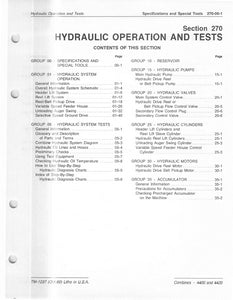 John Deere 4400 and 4420 Combine "Hydraulic Operation and Tests" - Technical Manual
