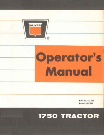 Oliver 1750 Gas and Diesel Tractor Manual