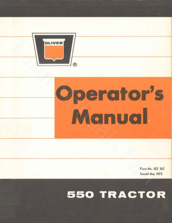 Oliver 550 Gas and Diesel Tractor Manual