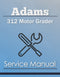 Adams 312 Motor Grader - Service Manual Cover
