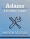 Adams 440 Motor Grader - Service Manual Cover