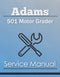 Adams 501 Motor Grader - Service Manual Cover