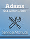 Adams 511 Motor Grader - Service Manual Cover