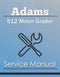 Adams 512 Motor Grader - Service Manual Cover