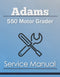 Adams 550 Motor Grader - Service Manual Cover