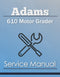 Adams 610 Motor Grader - Service Manual Cover