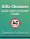 Allis-Chalmers 312D Lawn & Garden Tractor Manual Cover